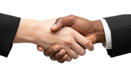 A close-up shot of two hands clasped together, symbolizing a business agreement or collaboration.