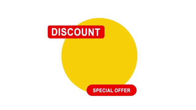 Animated text 85 percent off discount flash sale banner isolated on white background.
