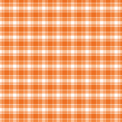 Classic Orange and White Gingham Pattern ,Seamless Plaid Fabric Texture

