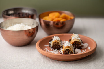 A plate with baklavas