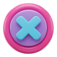 Obraz premium Modern 3D Cancel Icon: Reject, Delete, or Close Symbol in Vibrant Colors for UI/UX designs