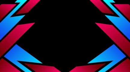 Abstract Geometric Composition in Red and Blue