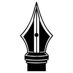 Classic fountain pen nib with a sharp point and elegant design, symbolizing writing and literature
