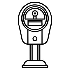 Vintage parking meter illustration, a classic street furniture for paid parking