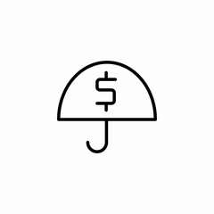 dollar umbrella icon sign vector
