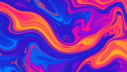Obraz premium Vibrant abstract design featuring flowing, swirling patterns in dynamic, saturated colors.