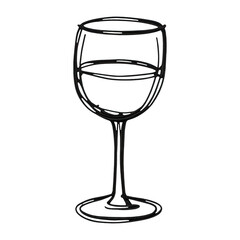 PNG Minimalist wine glass illustration.