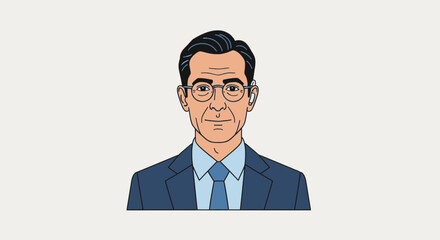 Professional businessman in stylish glasses and suit confidently communicating with wireless earbud, conveying expertise and modern business acumen.