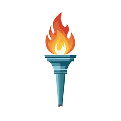 Stylized Olympic Torch with a Flaming Fire