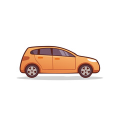 Fototapeta premium Illustration of an Orange Compact Car with Stylized Design, Isolated and Clean