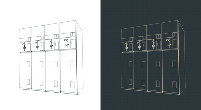 High voltage ring main unit switchgear drawings