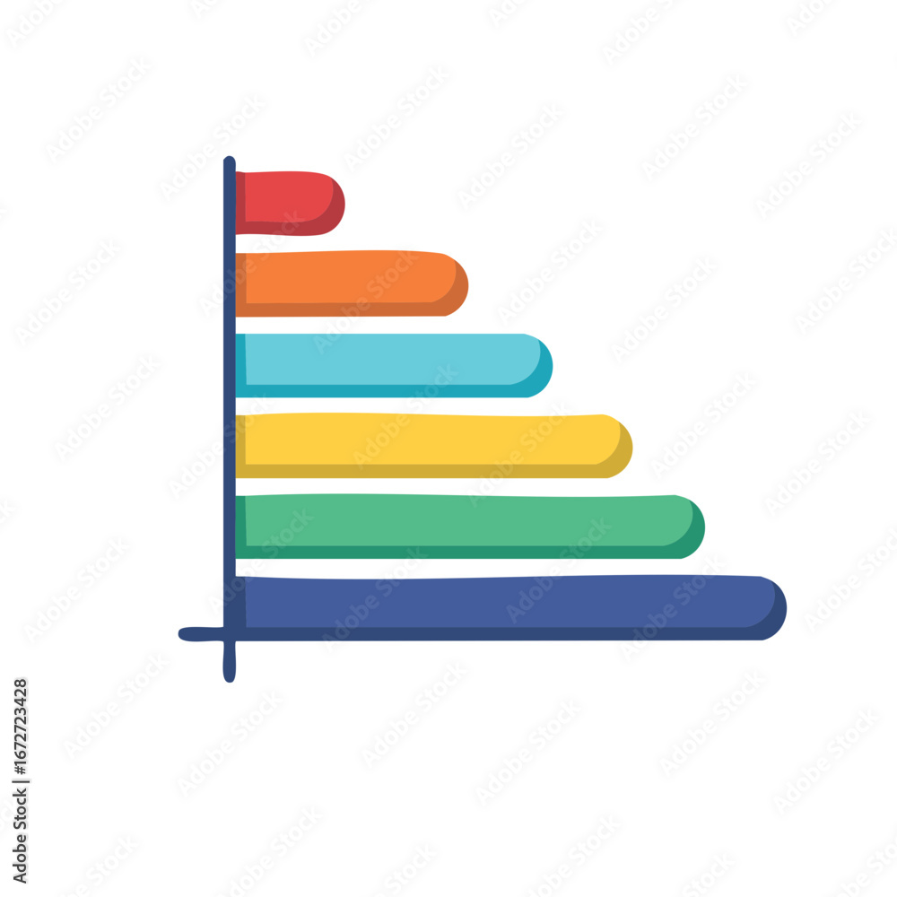 Aufkleber vibrant colorful hand drawn bar chart graphic visualizing data statistics and progress