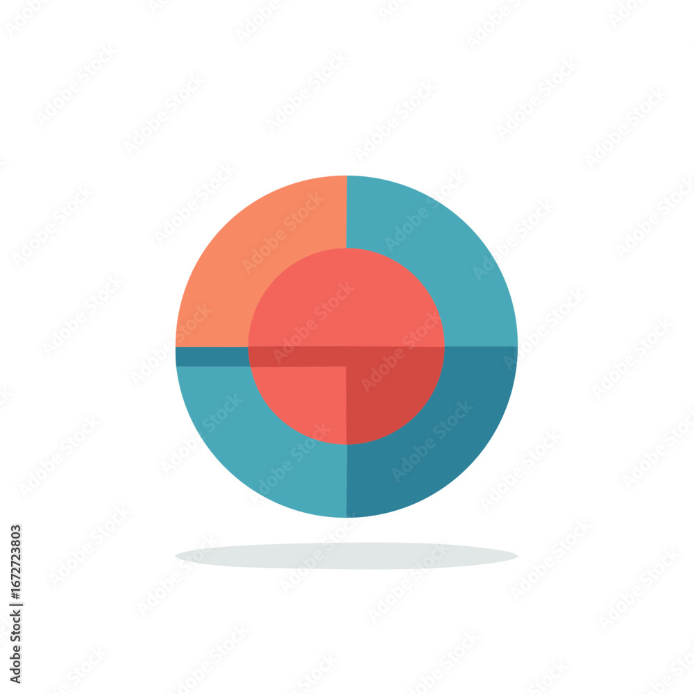 Leinwandbilder geometric circular infographic chart with abstract sections and color blocks