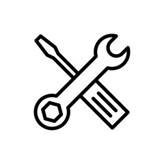 Repair tools icon symbol for apps and websites. tool sign and symbol. setting icon. Wrench and screwdriver. Service