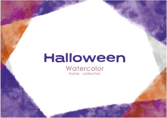 ハロウィンの水彩背景フレーム