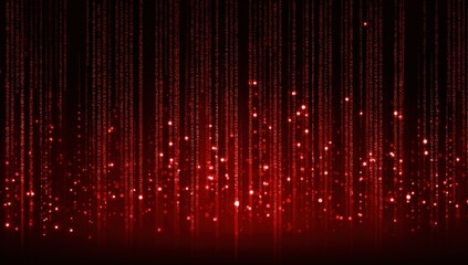 Red digital curtain effect