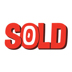 Bold red sold sign for retail, promotions, and real estate success