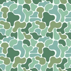Abstract Organic Shapes Pattern in Green – Seamless Background