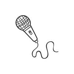 Hand Drawn Microphone Doodle Vector Icon