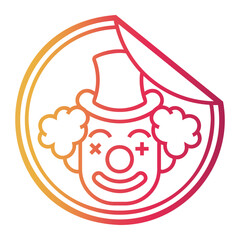 clown Line Gradient Icon