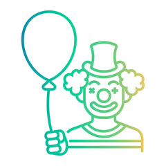 clown Line Gradient Icon