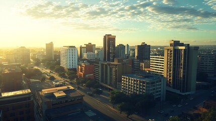 Harare zimbabwe capital city panoramic skyline picture