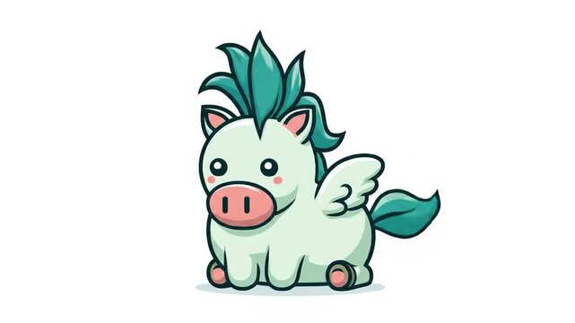Cute cartoon pegasus illustration