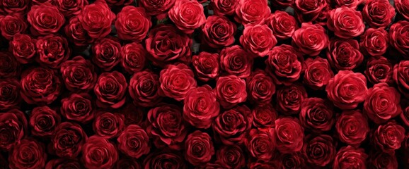 Close-up view of many red roses
