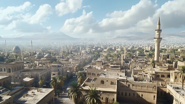 Historic architecture of damascus city syria high resolution picture