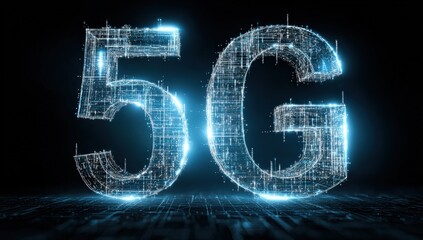 Futuristic 5G network graphic