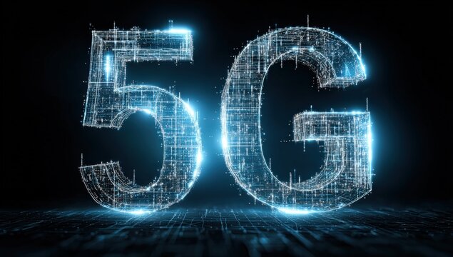 Futuristic 5G network graphic - Powered by Adobe