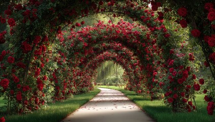 Rose archway garden path (1)