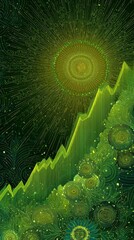 Abstract Green Stock Market Growth Chart