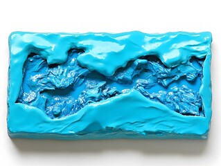 Fototapeta premium Abstract Blue Resin Art Sculpture Texture Background