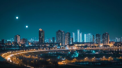 Obraz premium Kazakhstan capital skyline futuristic towers glass high resolution picture