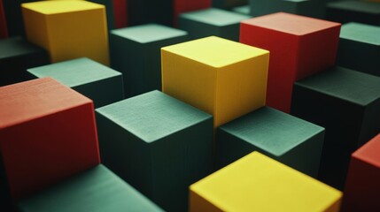 Obraz premium Colorful Cubic Composition Creates Abstract Shapes And Visual Interest