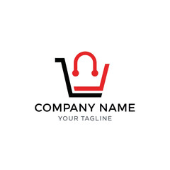 Modern shopping cart logo design for online store or e-commerce business.