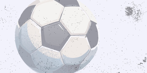 Obraz premium Football or soccer background with big ball in gray colors. vector illustration of football
