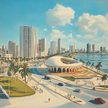 Luanda angola stunning skyline with palm trees high resolution picture