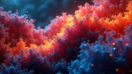 Fiery Nebula with Cosmic Dust Cloud.