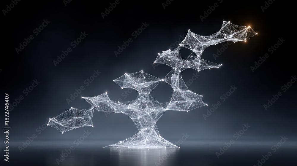 Poster abstract digital tree: network growth and connection