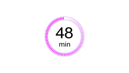 Abstract clock icon illustration. arrow Clock icon Digital and analog clock 48 minutes isolated on black background. and creating a stunning illustration.4k illustration