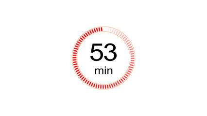 Abstract clock icon illustration. arrow Clock icon Digital and analog clock 53 minutes isolated on black background. and creating a stunning illustration.4k illustration