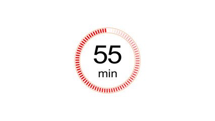 Abstract clock icon illustration. arrow Clock icon Digital and analog clock 55 minutes isolated on black background. and creating a stunning illustration.4k illustration