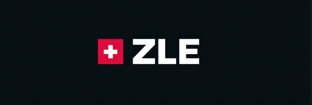 Swiss flag and ZLE logo displayed together in a modern design emphasizing simplicity and boldness