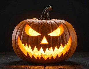 Real Jack O Lantern for halloween isolated on black background
