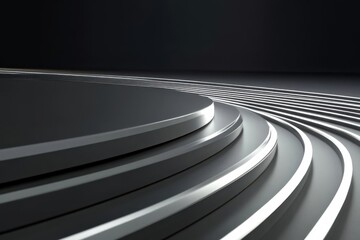 Fototapeta premium Rhythmic Layers of Light, Abstract Design with Modern Metallic Layers And Shadows