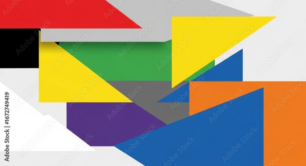 Aufkleber vibrant geometric shapes in a dynamic abstract composition create modern visual appeal and energy