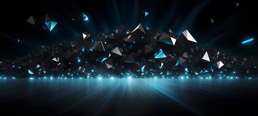 The black background contrasts sharply with the bright blue diamonds light emitted by star, generative ai