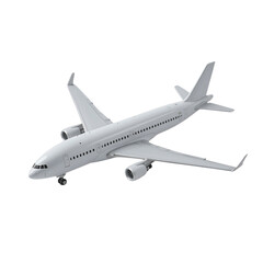 Fototapeta premium White Passenger Airplane Overhead View Isolated Transparent Background High Resolution 3D Render
